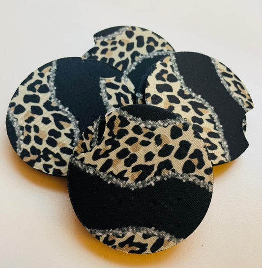 Cheetah Print Car Coasters