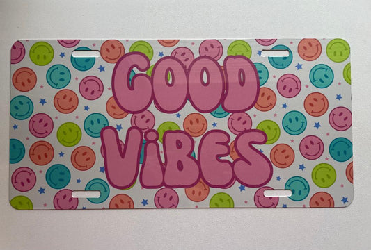 Good Vibes Car Tag